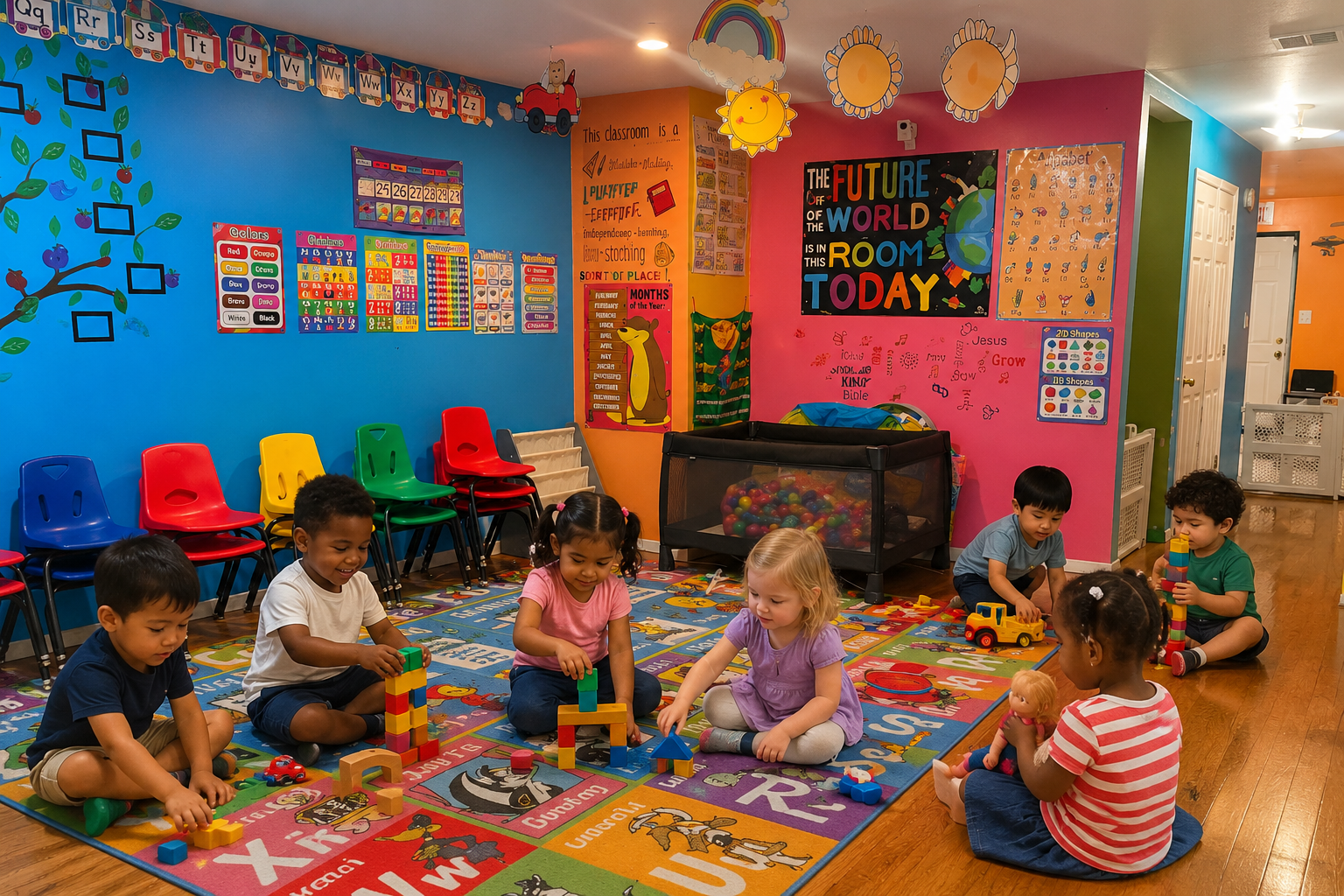Temporary daycare play illustration