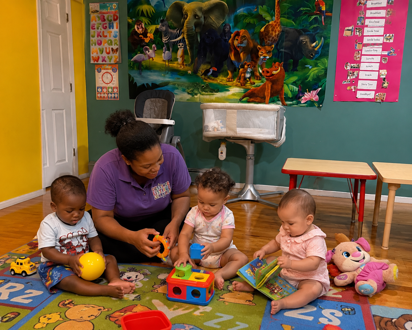 Temporary daycare reading illustration